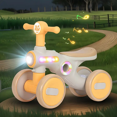 4 WHEEL FIBER TOLO & PUSH CAR WITH LED LIGHTS AND MUSIC